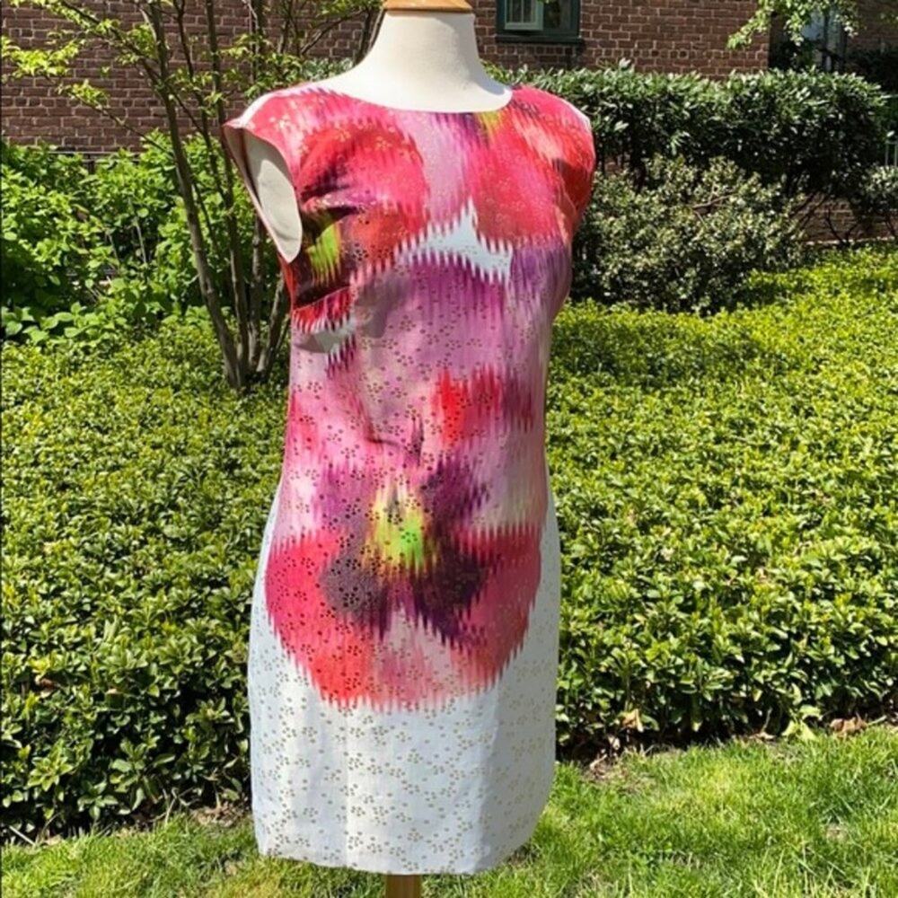 Ted Baker Expressive Pansy Diliani Sleeveless Midi Shift Dress - Picture 3 of 9